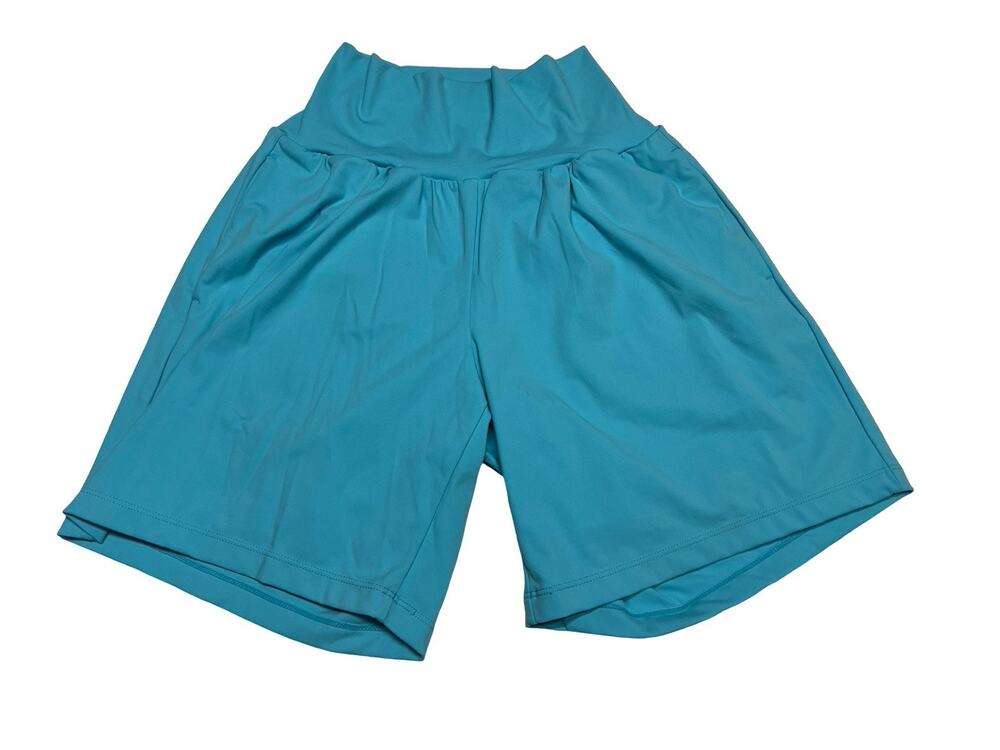 Halara SoftlyZero Airy Super High Waist InstantCool Yoga Shorts 7" Teal SZ S